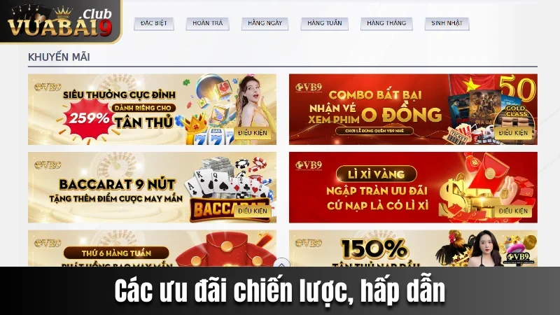 Vuabai9 - Địa Chỉ Cá Cược Hấp Dẫn Nằm Trong Tầm Tay Bạn 26 Các ưu đãi chiến lược, hấp dẫn