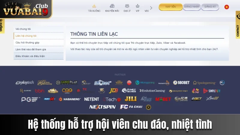 Vuabai9 - Địa Chỉ Cá Cược Hấp Dẫn Nằm Trong Tầm Tay Bạn 25 Hệ thống hỗ trợ hội viên chu đáo, nhiệt tình